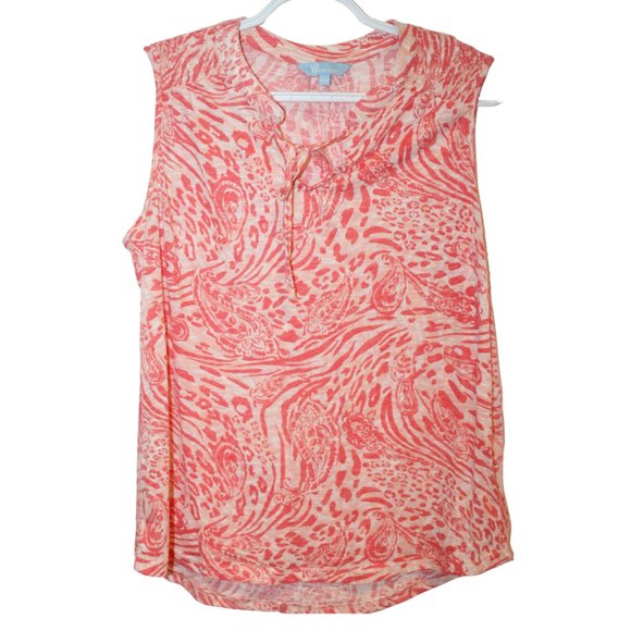 3/$20 🏷 Penmans Coral Patterned Tank Size M - Picture 1 of 3
